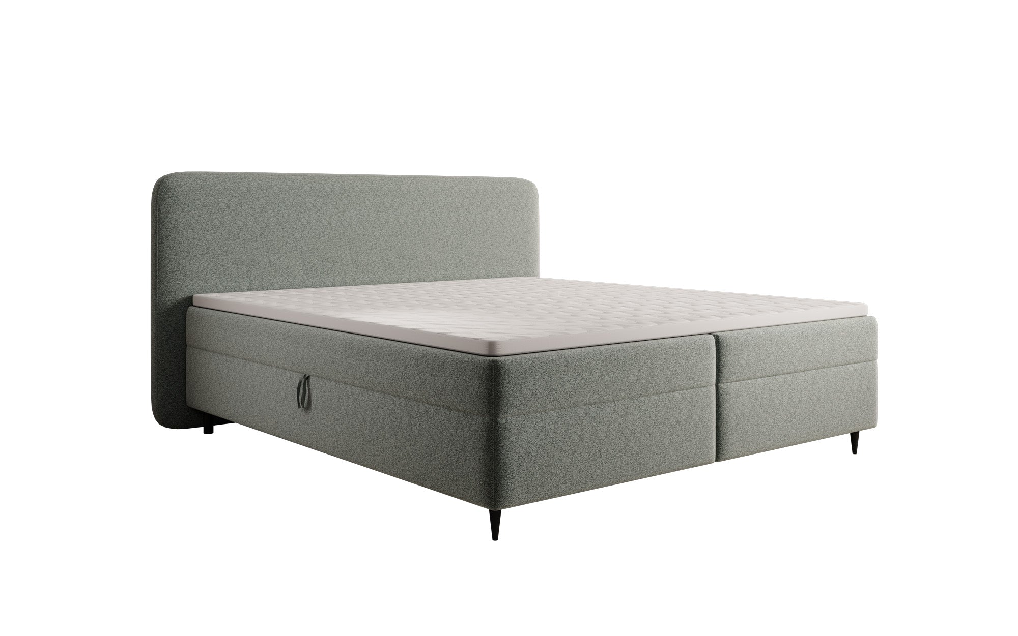 Boxspringbed Nea in structuurstof met opbergruimte