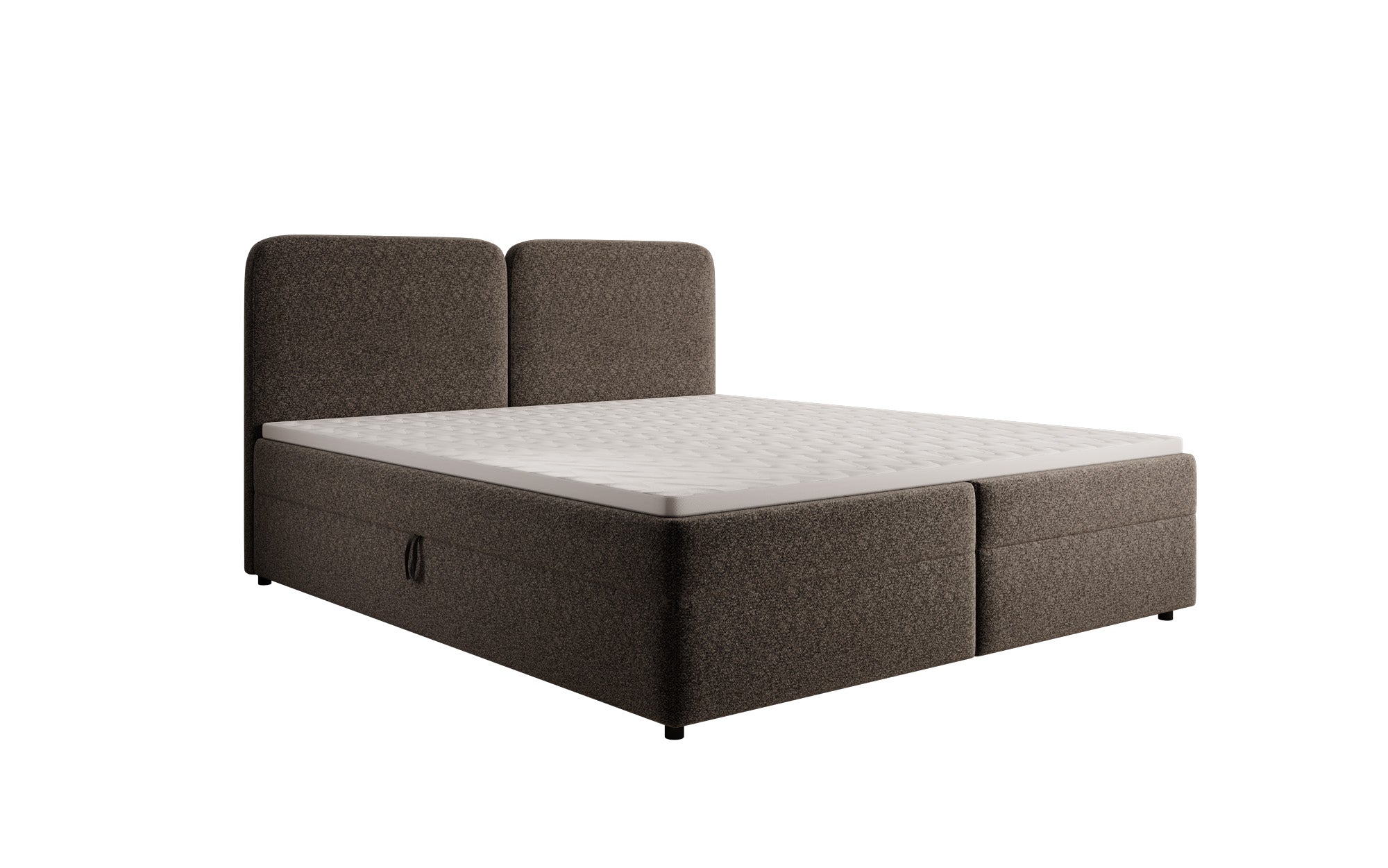 Boxspringbed Mira in structuurstof met opbergruimte