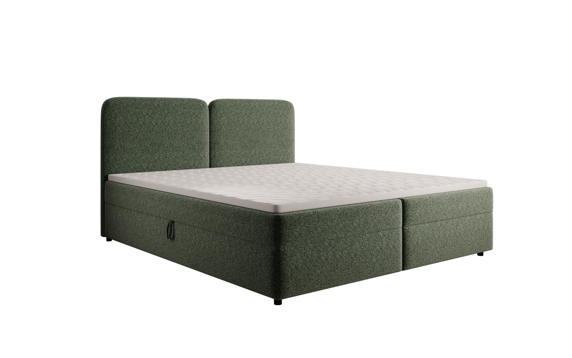 Boxspringbed Mira in structuurstof met opbergruimte