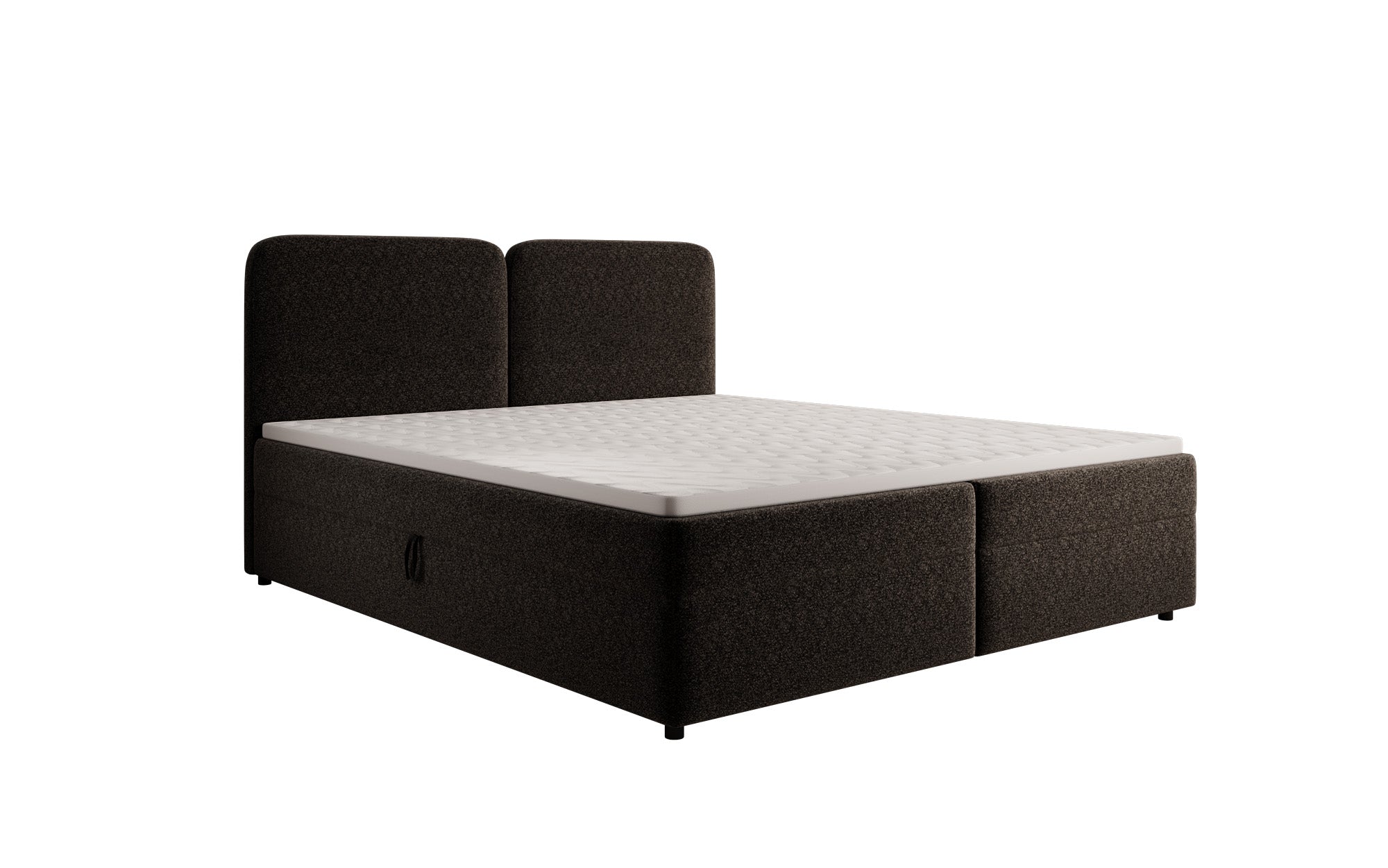 Boxspringbed Mira in structuurstof met opbergruimte