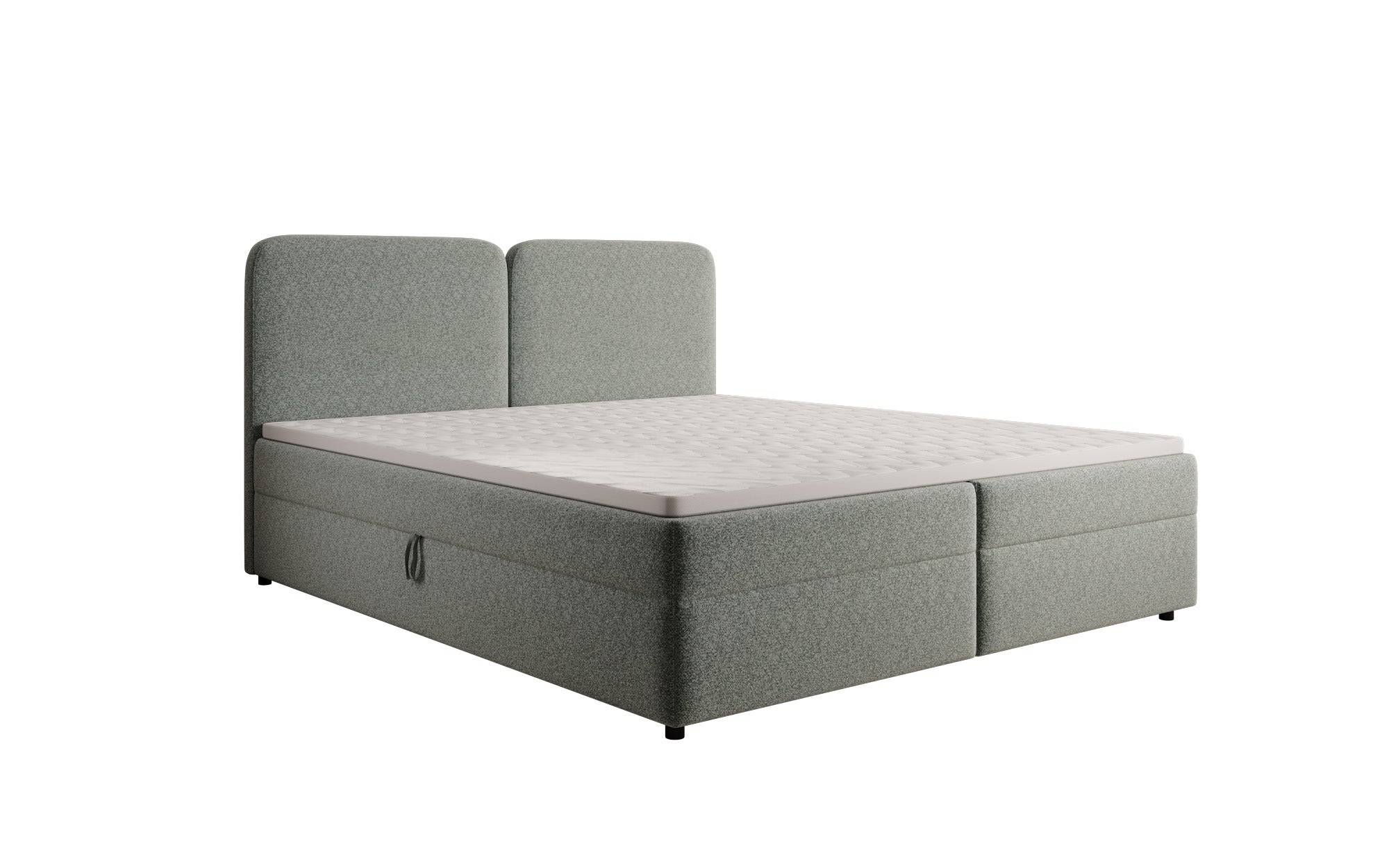 Boxspringbed Mira in structuurstof met opbergruimte