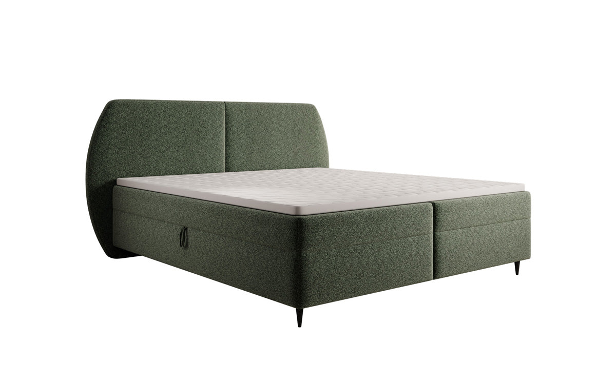 Boxspringbed Nara in structuurstof met opbergruimte