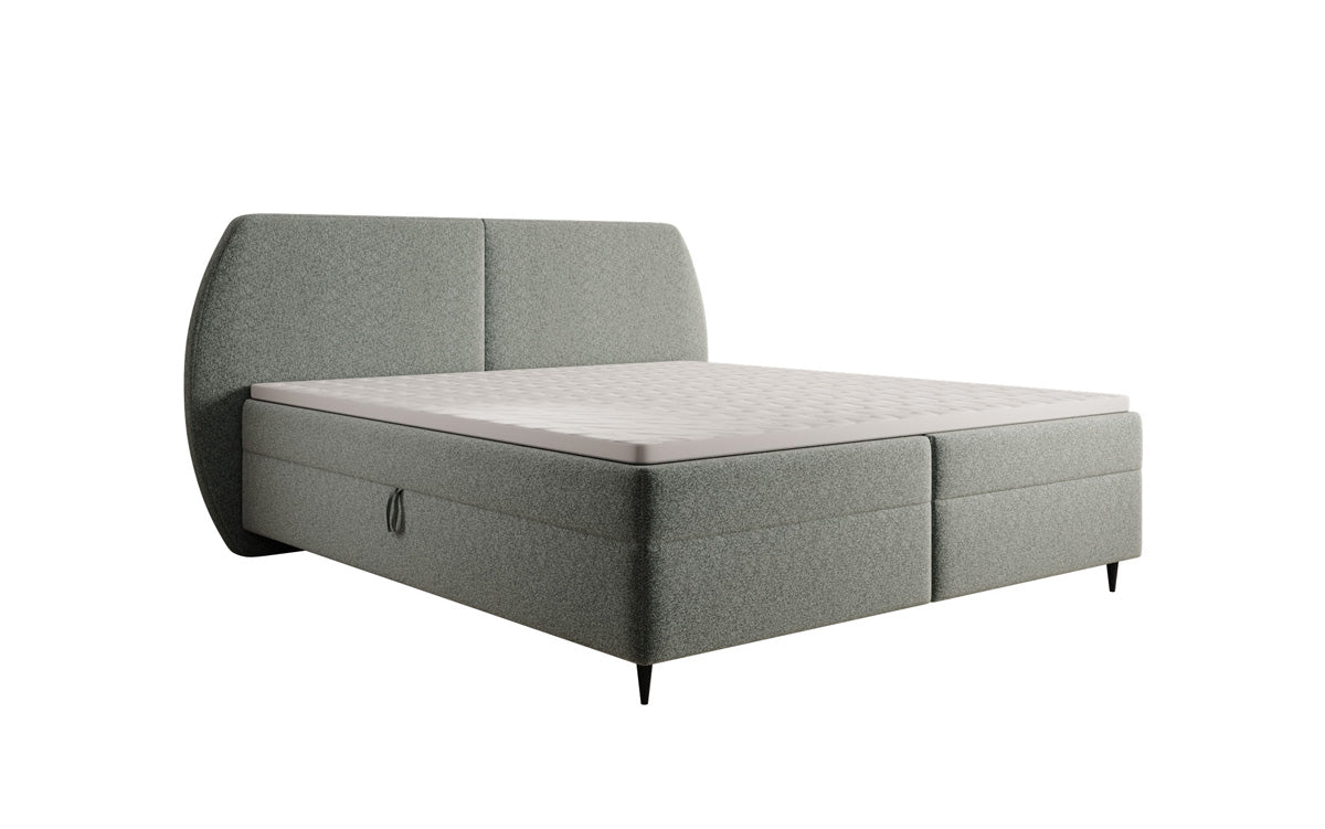 Boxspringbed Nara in structuurstof met opbergruimte