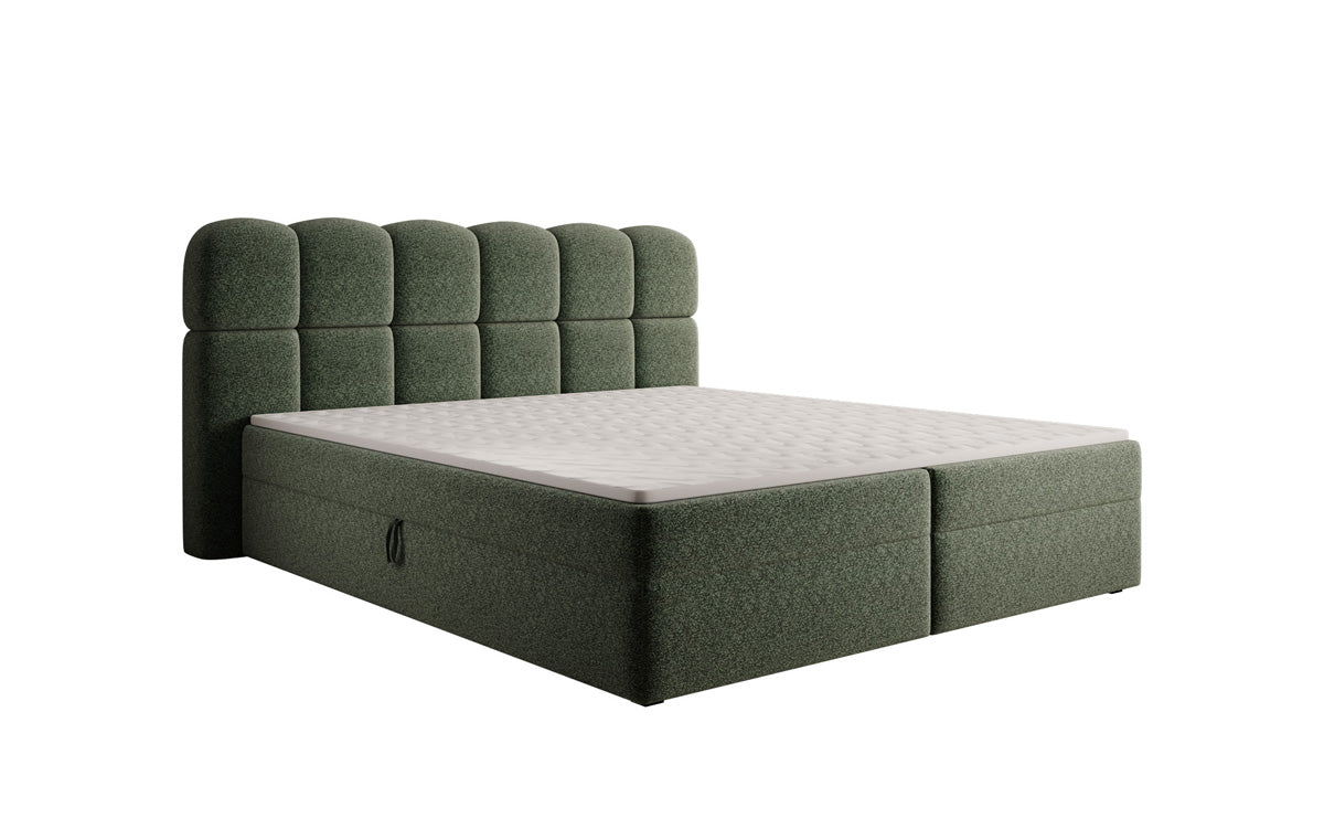Boxspringbed Tilde in structuurstof met opbergruimte