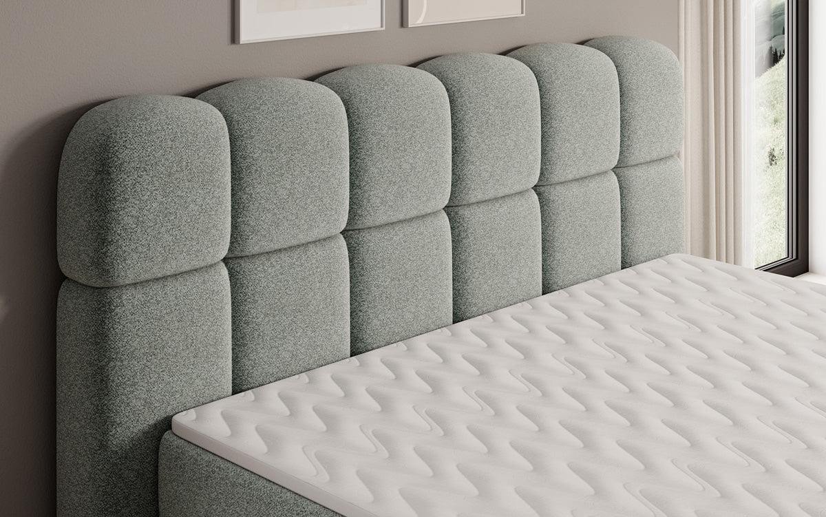 Boxspringbed Tilde in structuurstof met opbergruimte