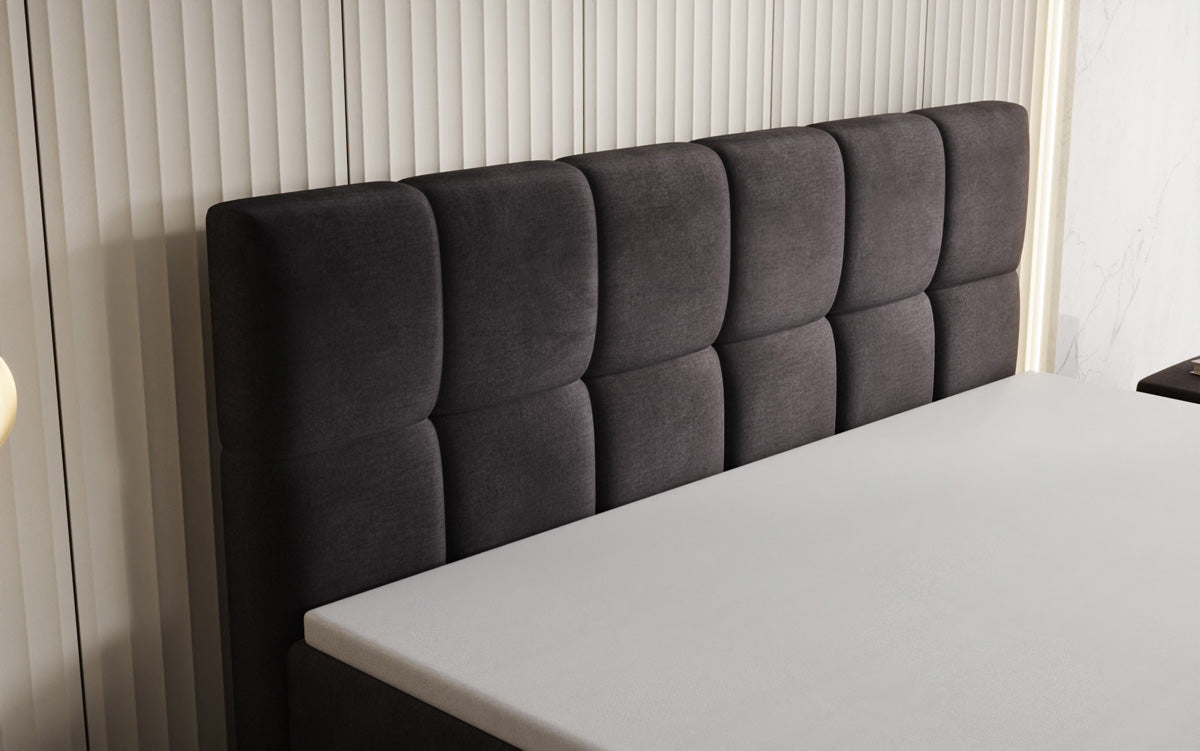 Boxspringbed Windsor met opbergruimte in Fluweel