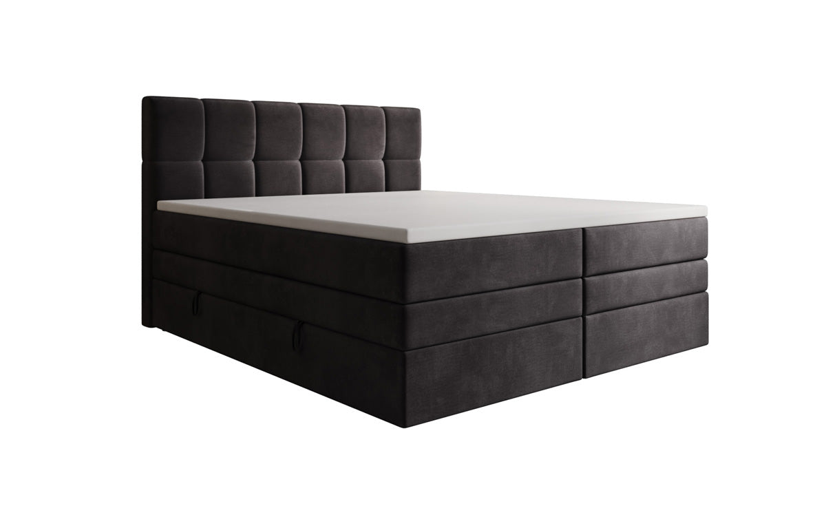 Boxspringbed Windsor met opbergruimte in Fluweel