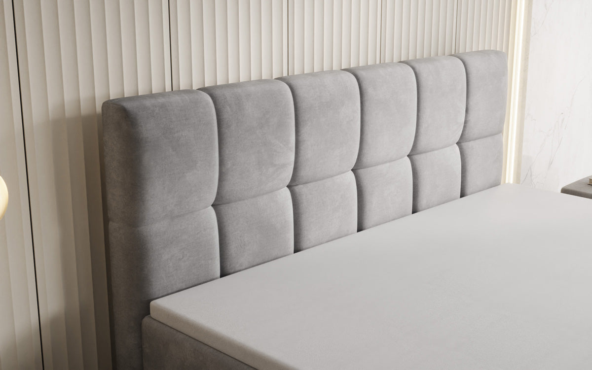 Boxspringbed Windsor met opbergruimte in Fluweel