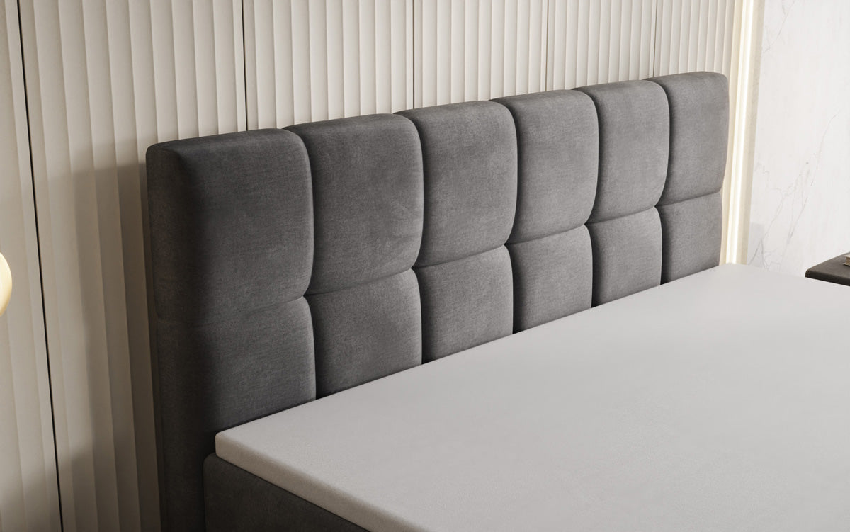 Boxspringbed Windsor met opbergruimte in Fluweel