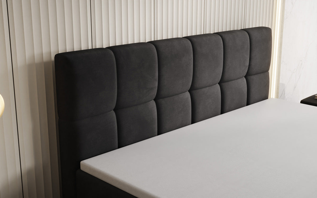 Boxspringbed Windsor met opbergruimte in Fluweel