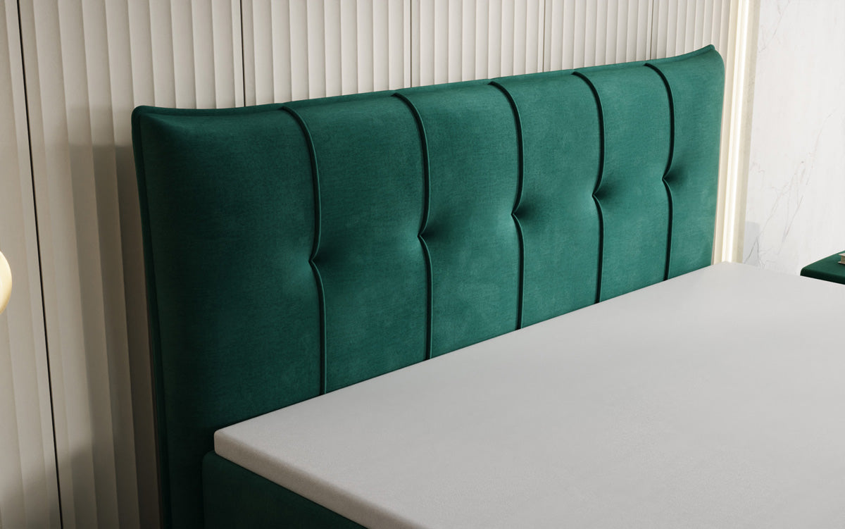 Boxspringbed Treviso met opbergruimte in Fluweel
