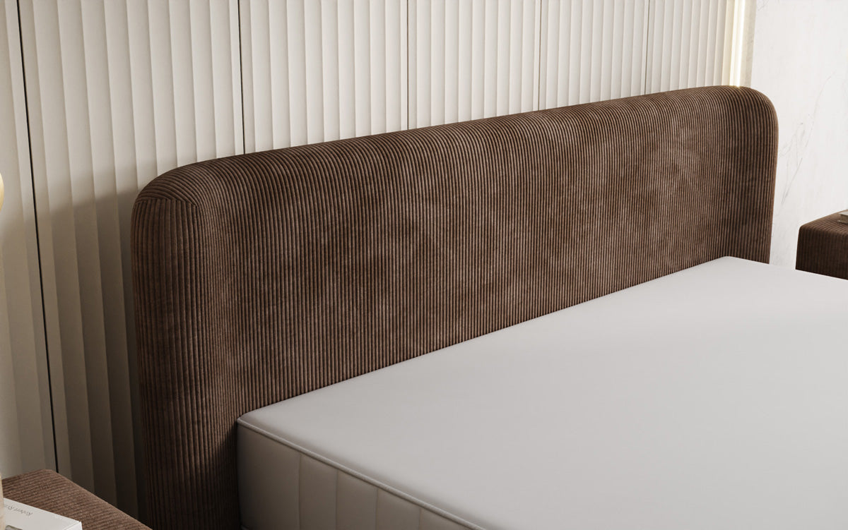 Designer gestoffeerd bed Enna in Ribstof