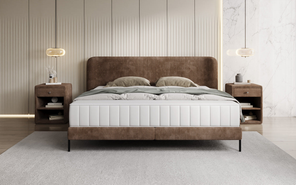 Designer gestoffeerd bed Enna in Ribstof
