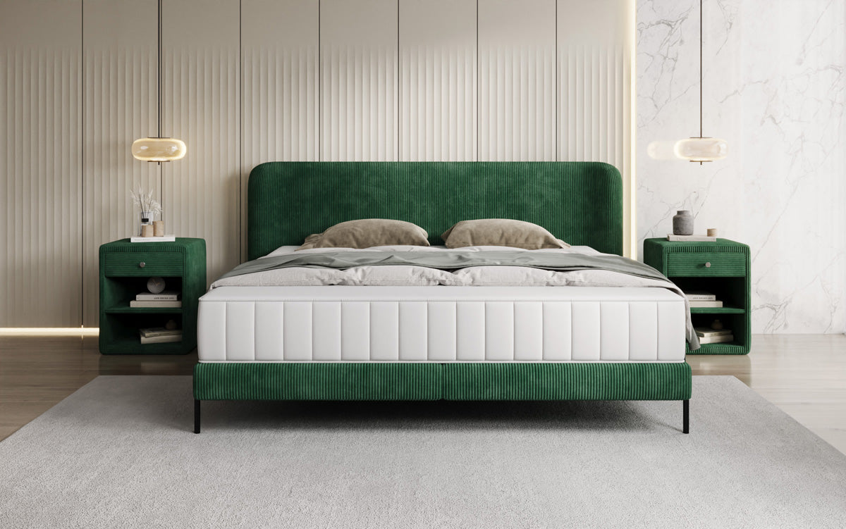 Designer gestoffeerd bed Enna in Ribstof