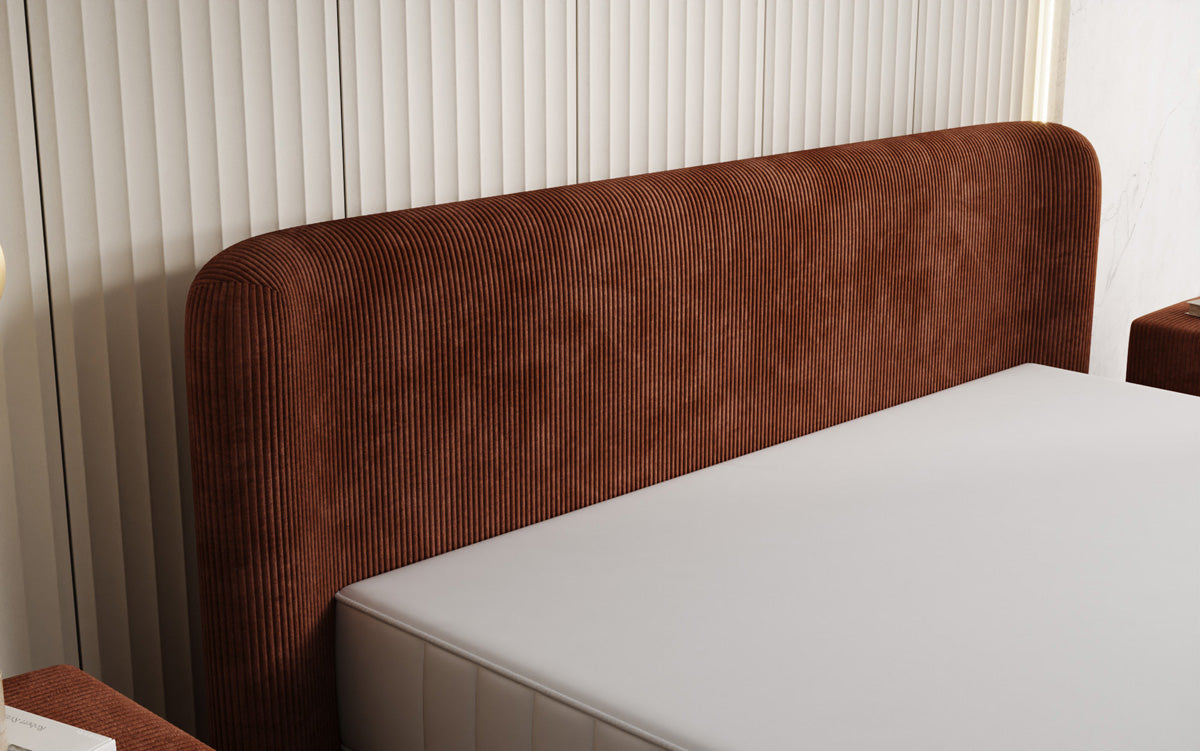 Designer gestoffeerd bed Enna in Ribstof