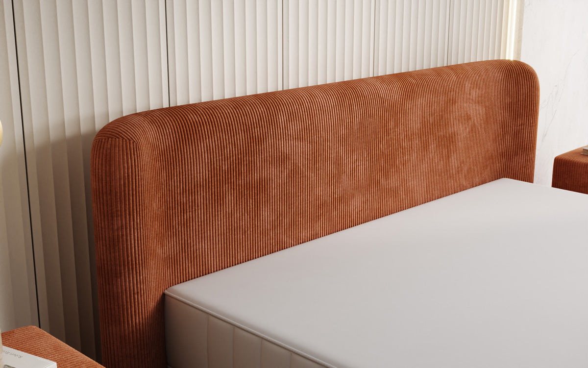 Designer gestoffeerd bed Enna in Ribstof