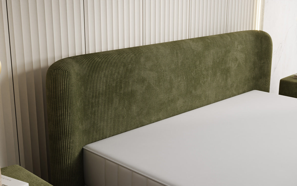 Designer gestoffeerd bed Enna in Ribstof