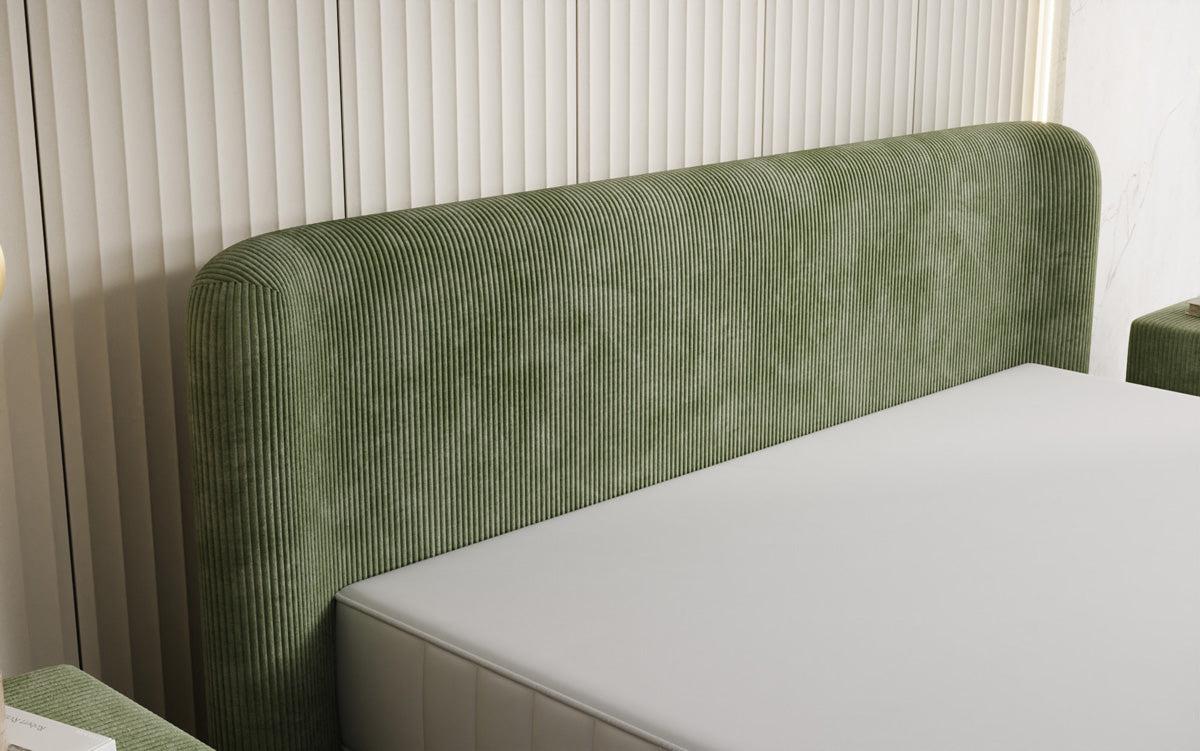 Designer gestoffeerd bed Enna in Ribstof