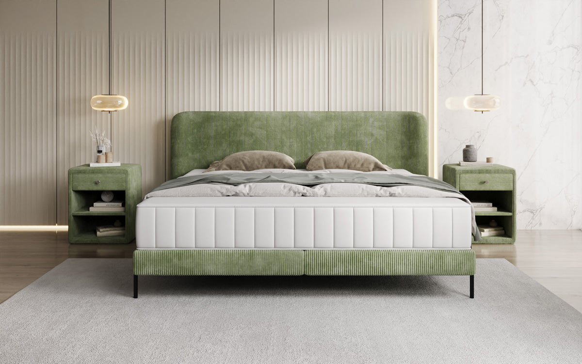Designer gestoffeerd bed Enna in Ribstof