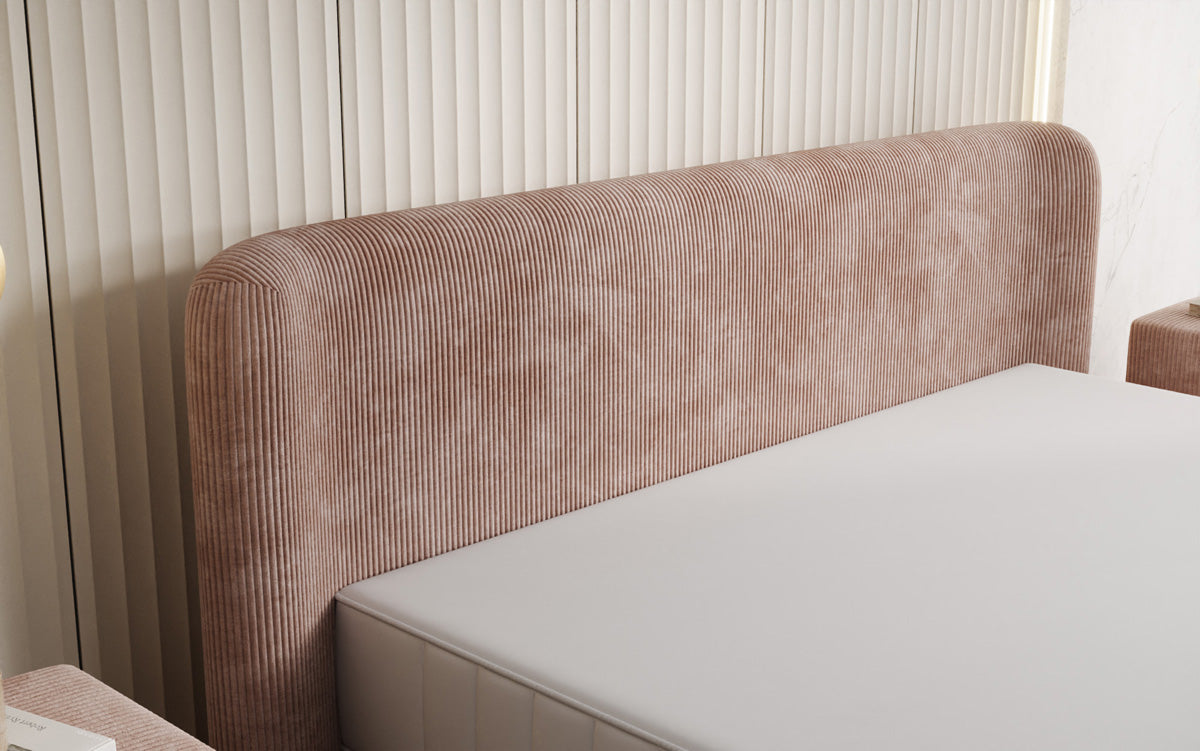 Designer gestoffeerd bed Enna in Ribstof