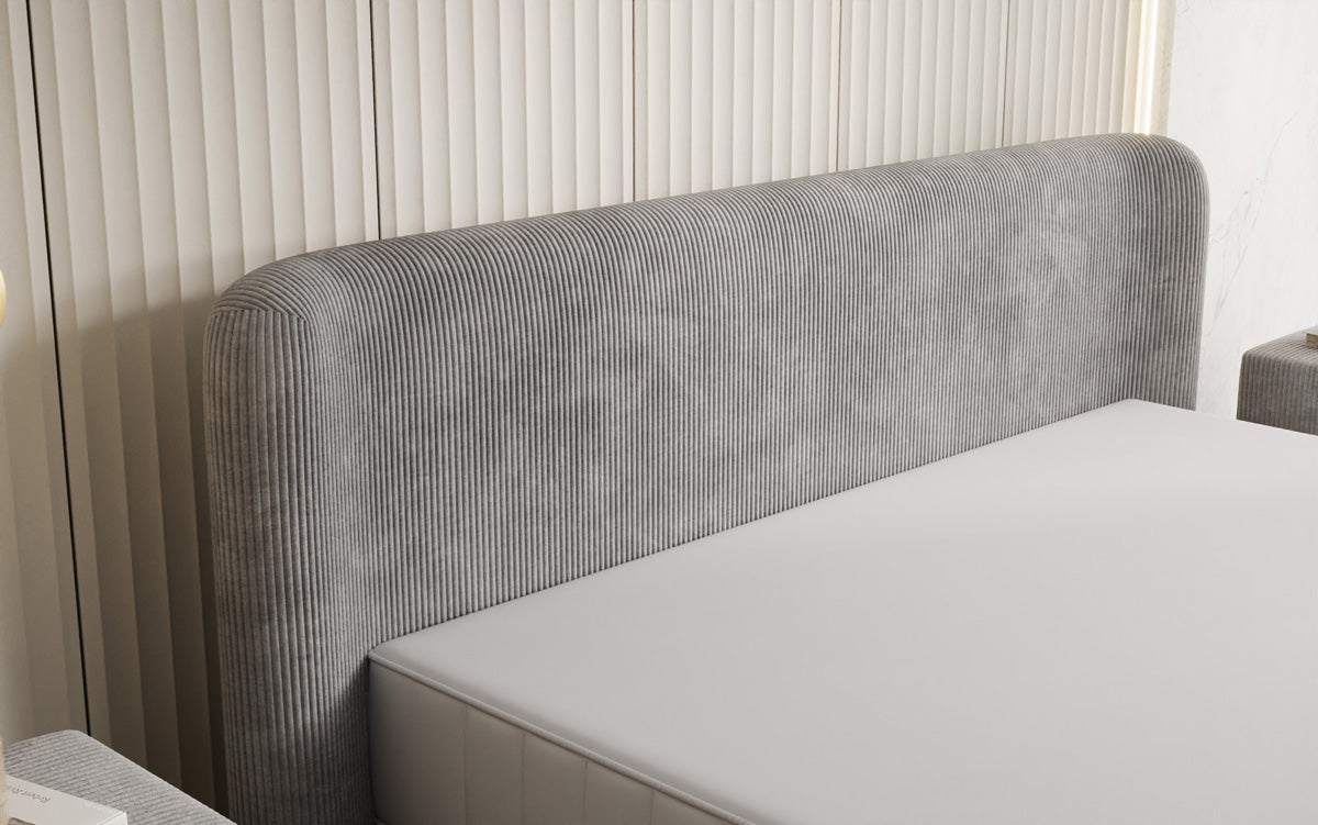 Designer gestoffeerd bed Enna in Ribstof