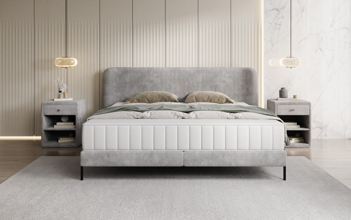 Designer gestoffeerd bed Enna in Ribstof