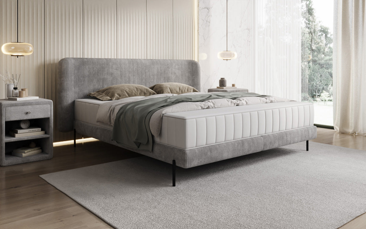 Designer gestoffeerd bed Enna in Ribstof