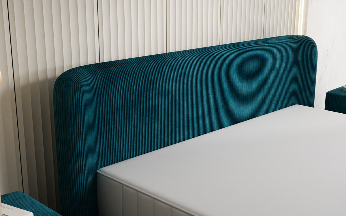 Designer gestoffeerd bed Enna in Ribstof