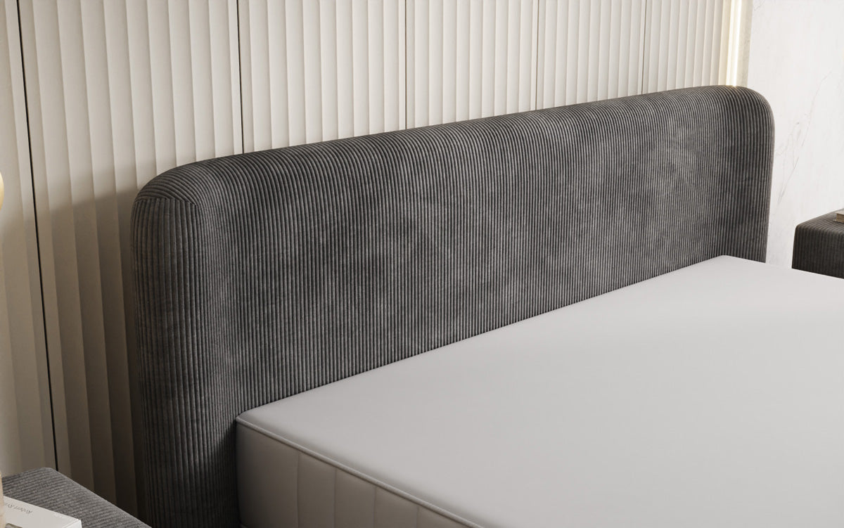 Designer gestoffeerd bed Enna in Ribstof
