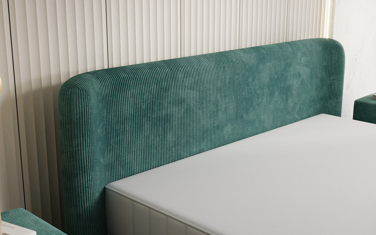 Designer gestoffeerd bed Enna in Ribstof