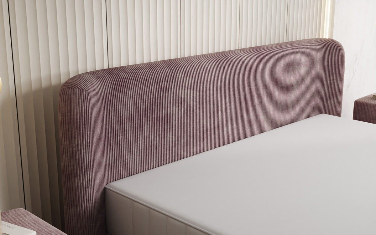 Designer gestoffeerd bed Enna in Ribstof