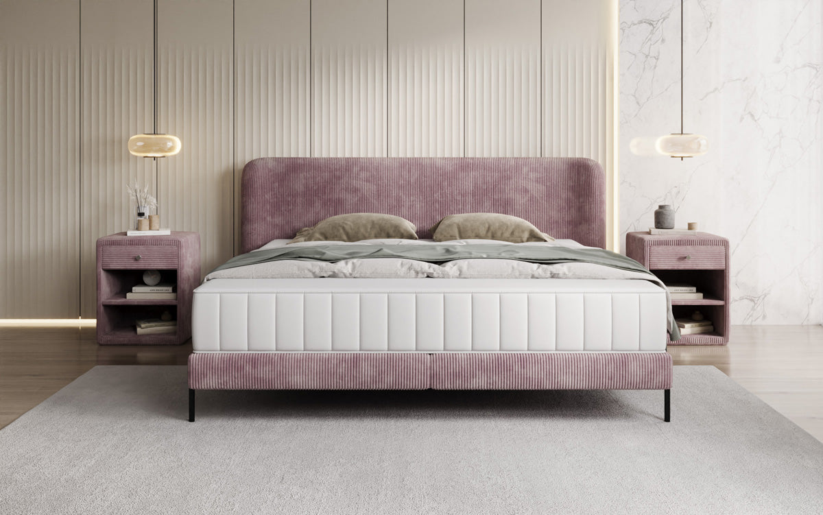 Designer gestoffeerd bed Enna in Ribstof
