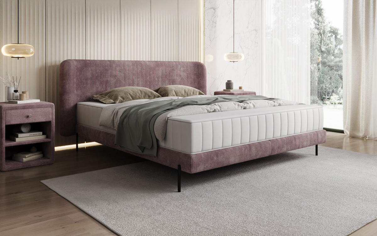 Designer gestoffeerd bed Enna in Ribstof