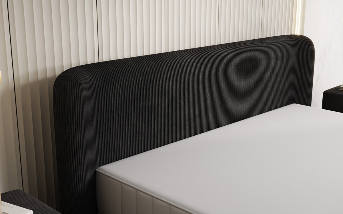 Designer gestoffeerd bed Enna in Ribstof