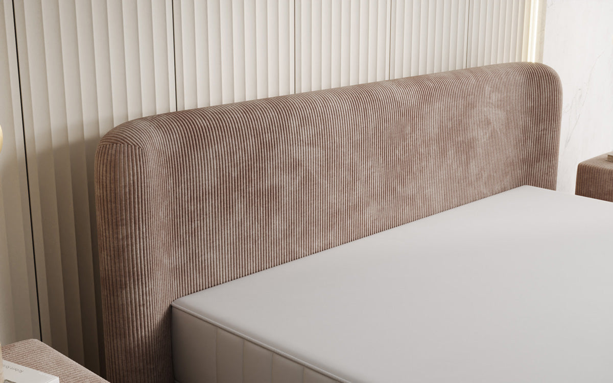 Designer gestoffeerd bed Enna in Ribstof