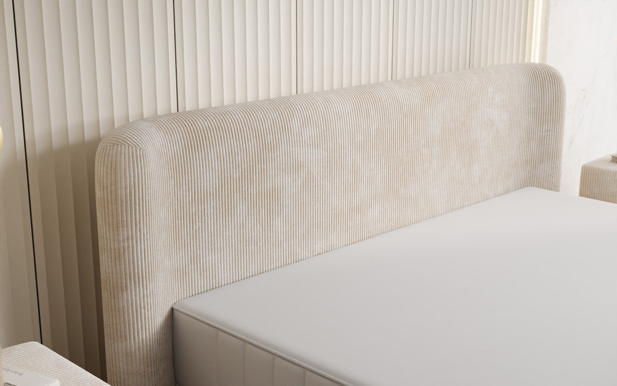 Designer gestoffeerd bed Enna in Ribstof
