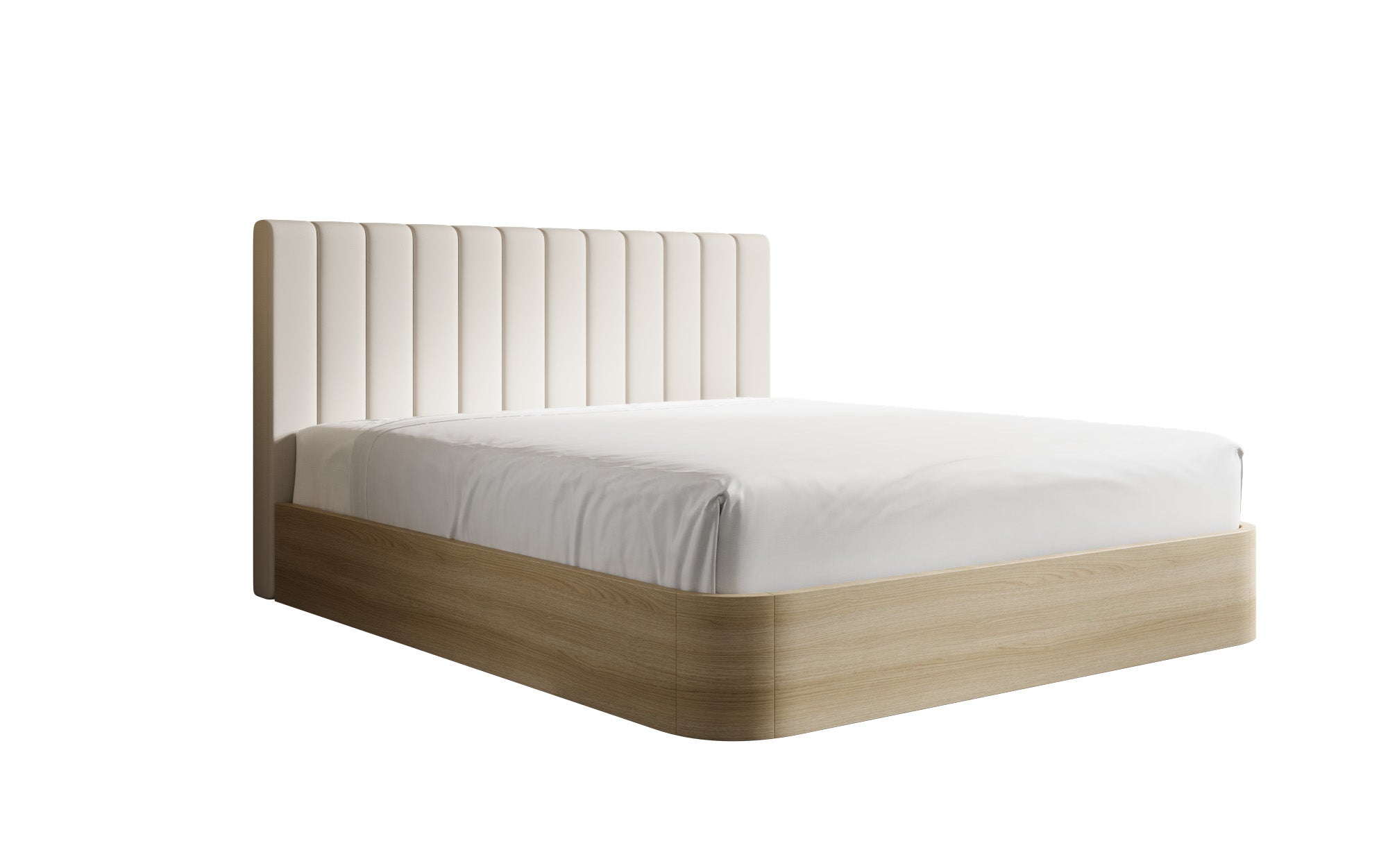 Designer gestoffeerd bed Fiore Linea in Stof met opbergruimte