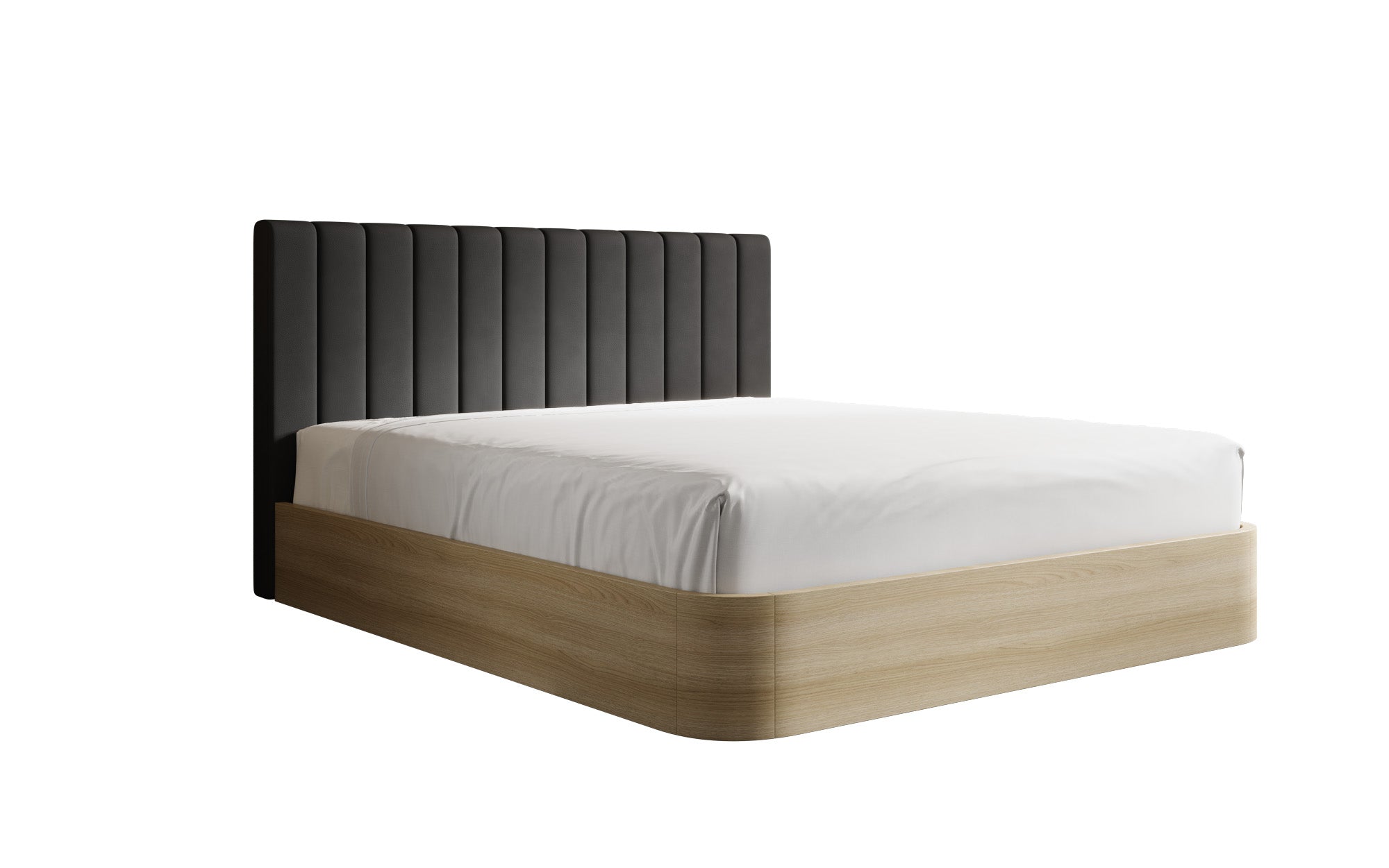 Designer gestoffeerd bed Fiore Linea in Stof met opbergruimte