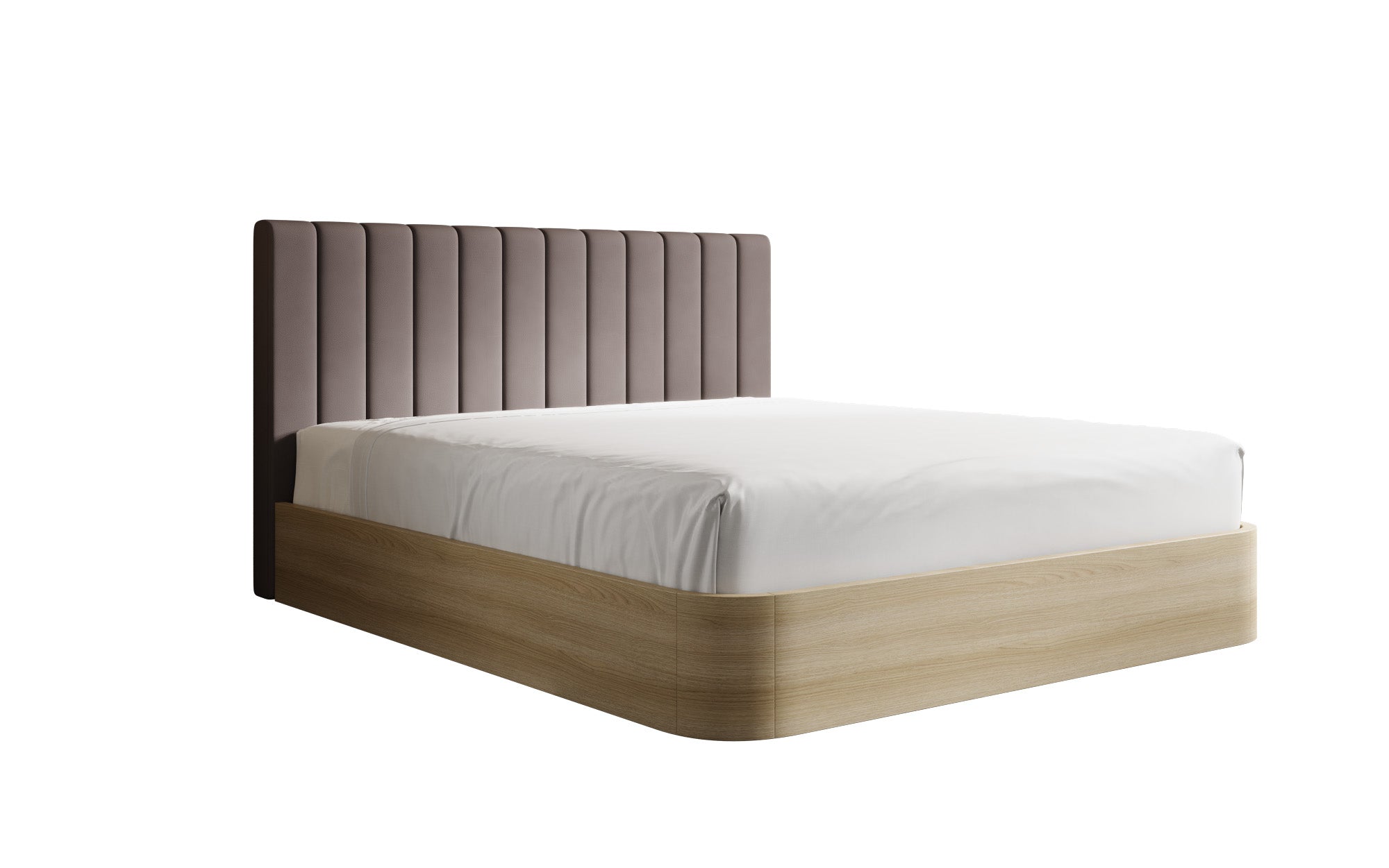 Designer gestoffeerd bed Fiore Linea in Stof met opbergruimte