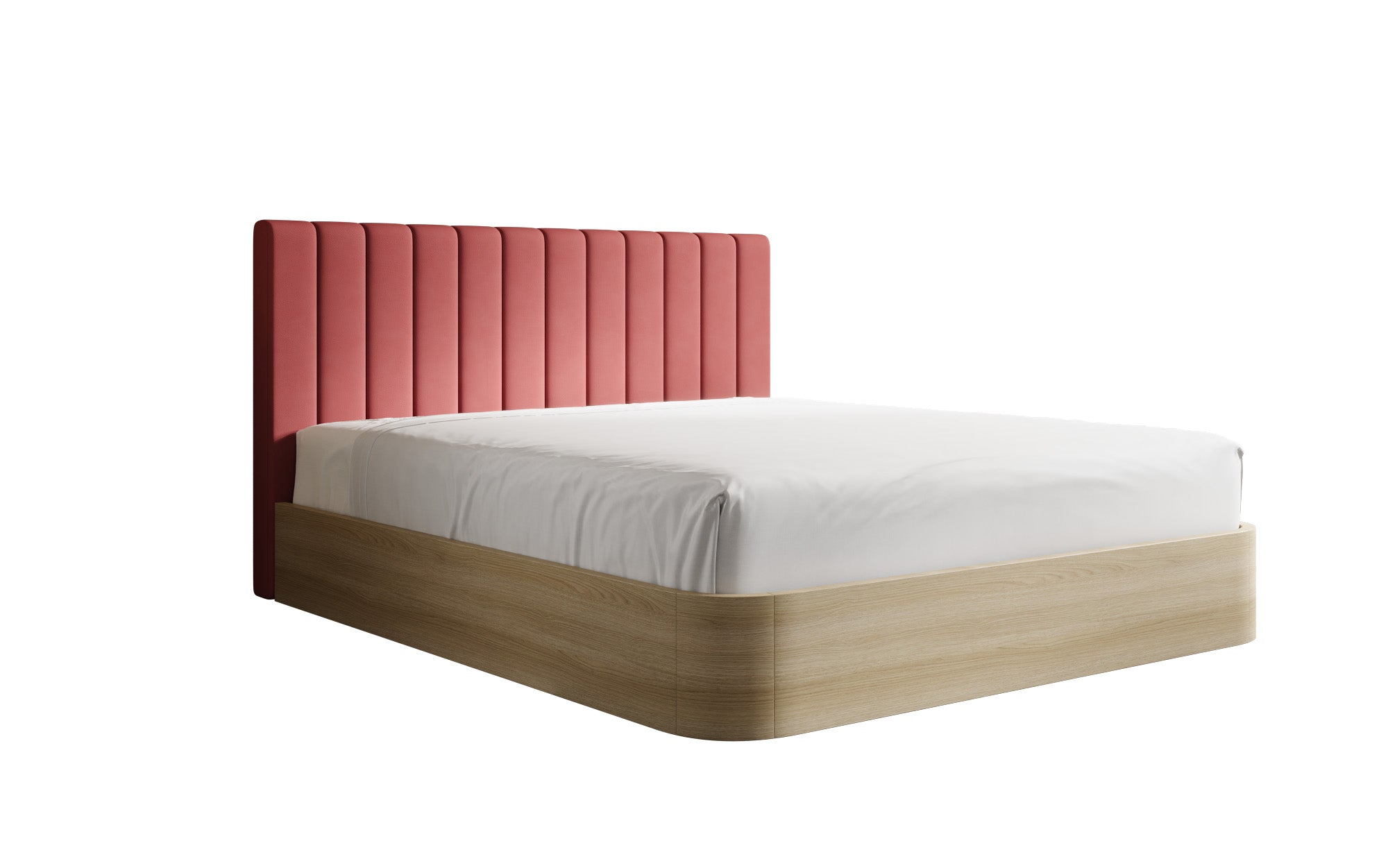 Designer gestoffeerd bed Fiore Linea in Stof met opbergruimte