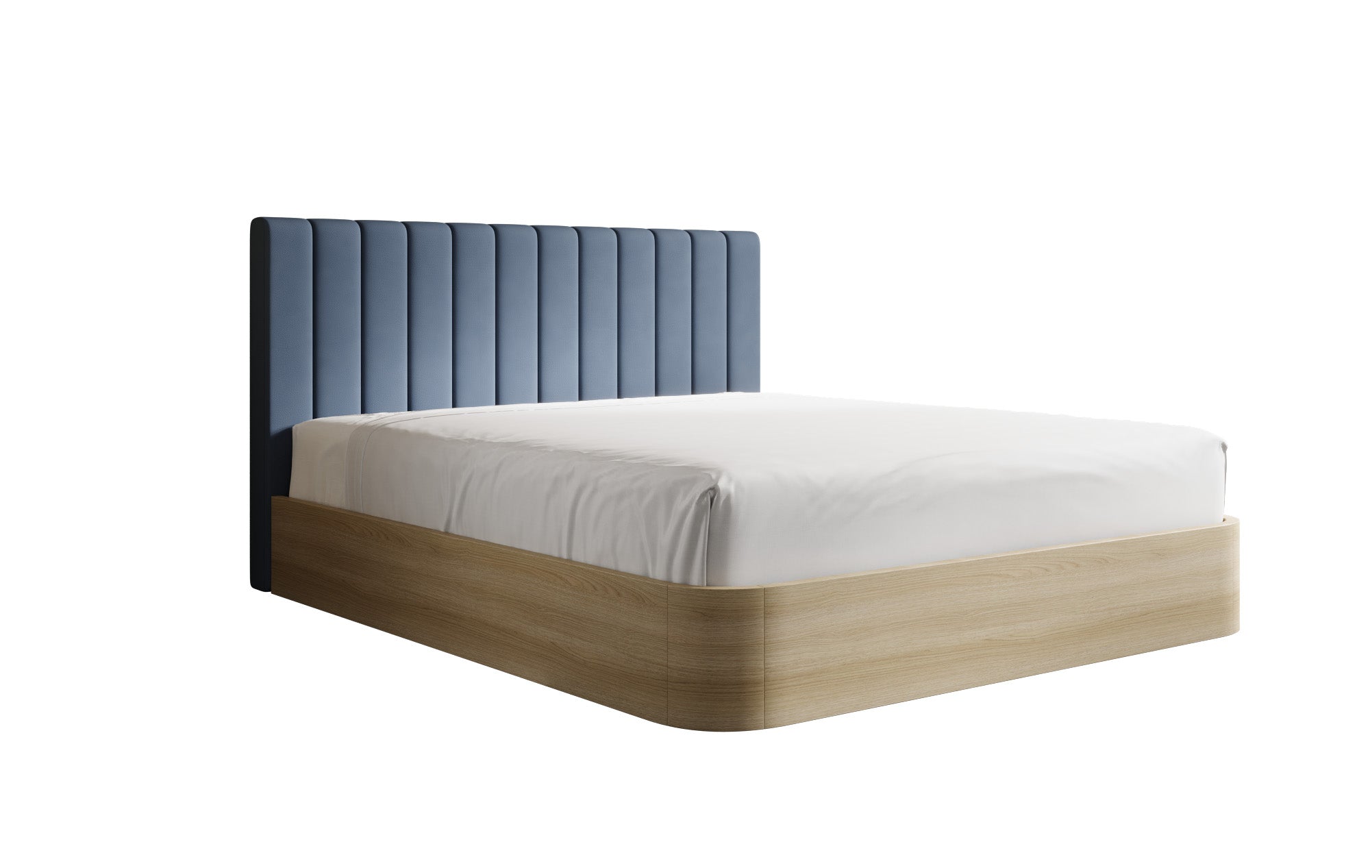 Designer gestoffeerd bed Fiore Linea in Stof met opbergruimte