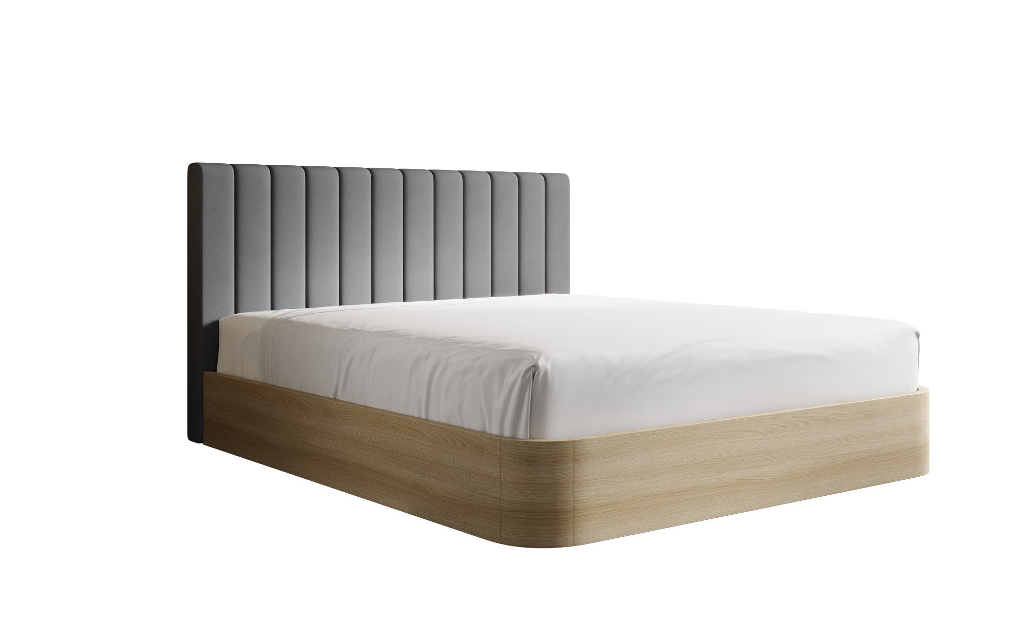 Designer gestoffeerd bed Fiore Linea in Stof met opbergruimte