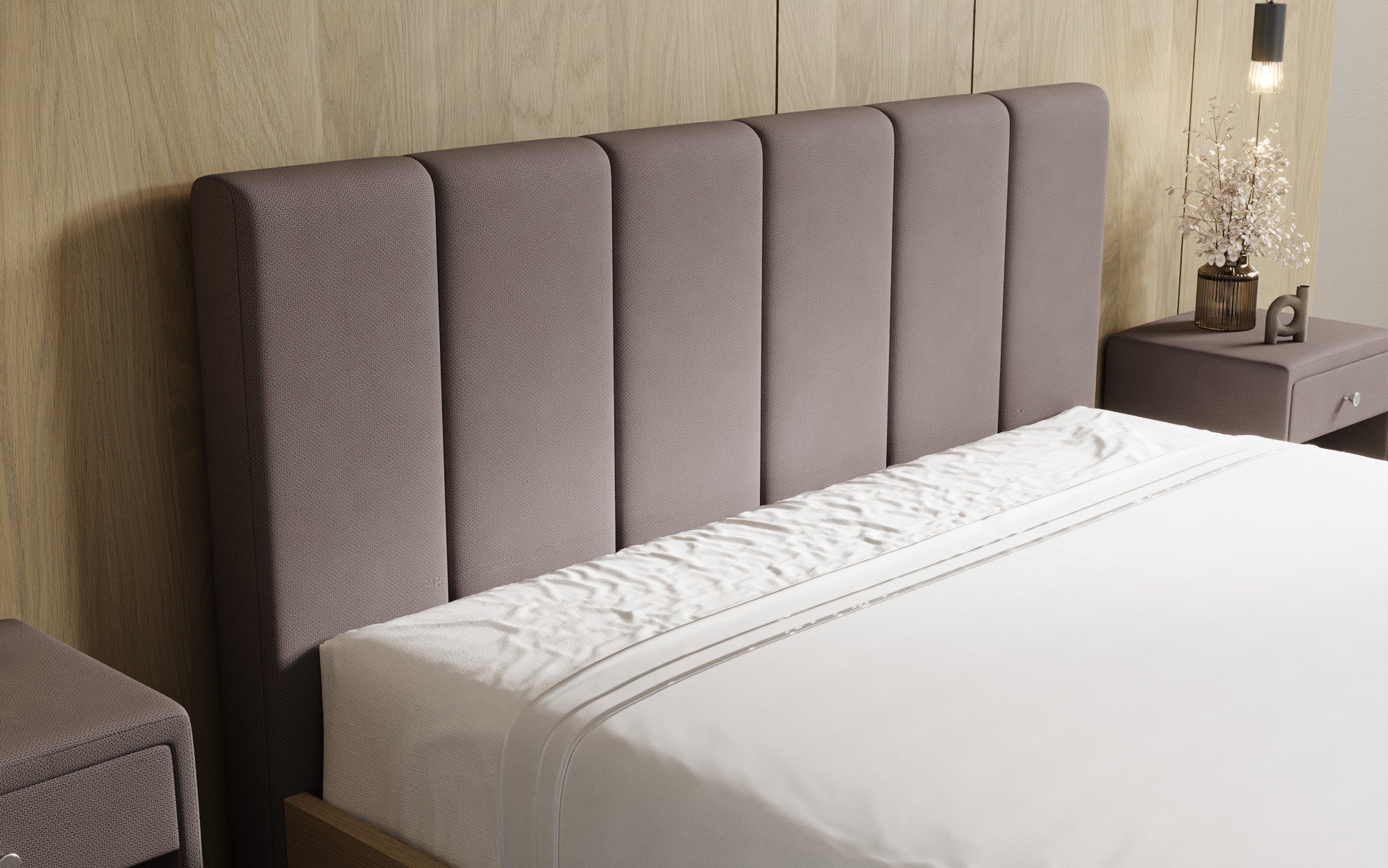Designer gestoffeerd bed Fiore Piano in Stof met opbergruimte