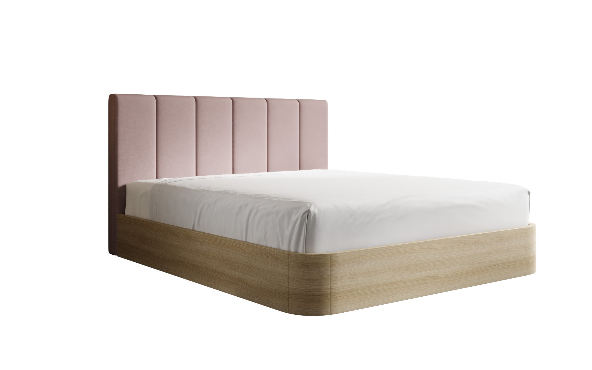 Designer gestoffeerd bed Fiore Piano in Stof met opbergruimte