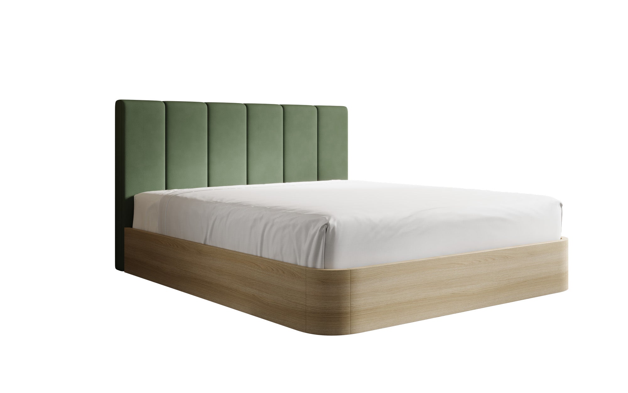 Designer gestoffeerd bed Fiore Piano in Stof met opbergruimte