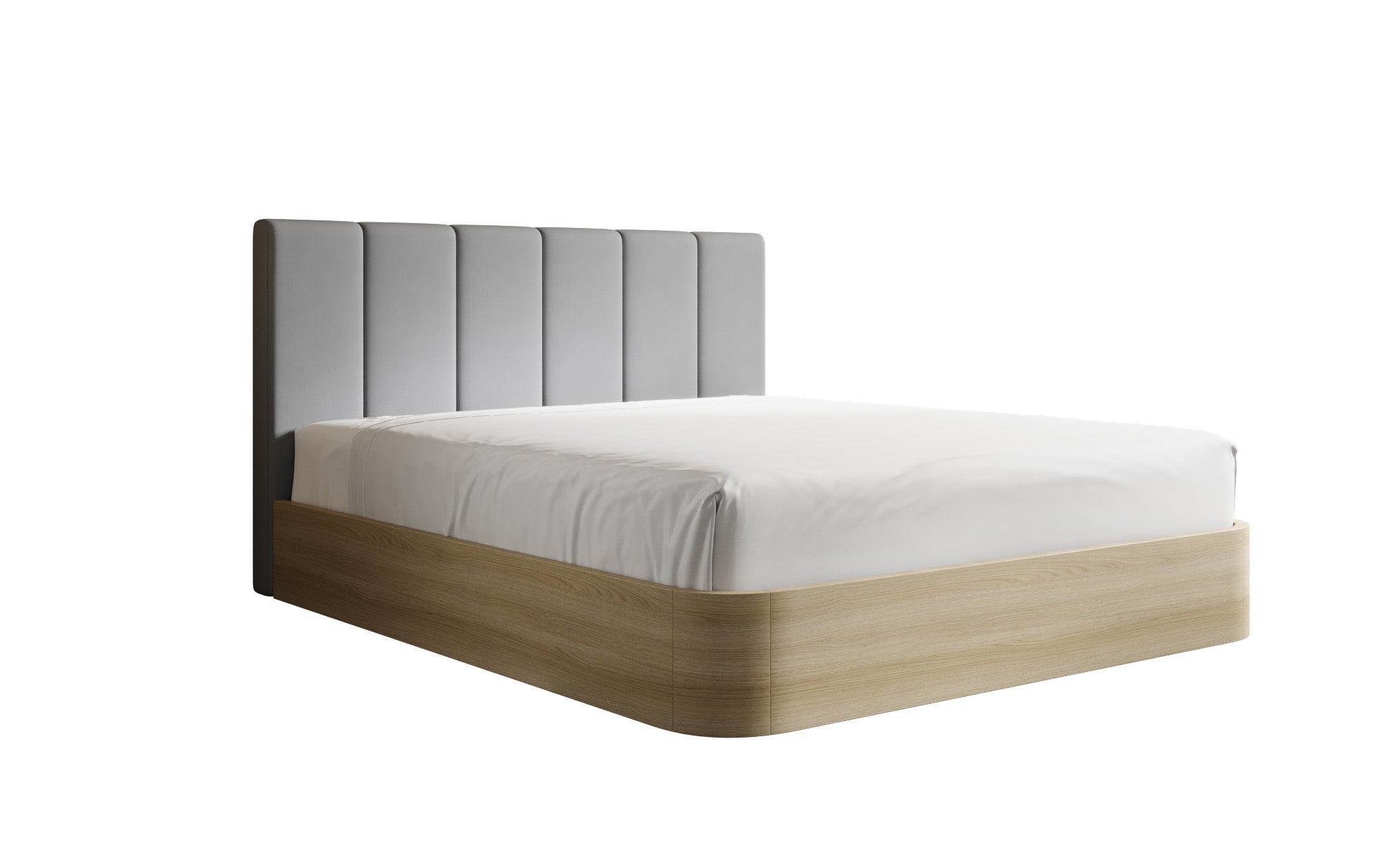 Designer gestoffeerd bed Fiore Piano in Stof met opbergruimte