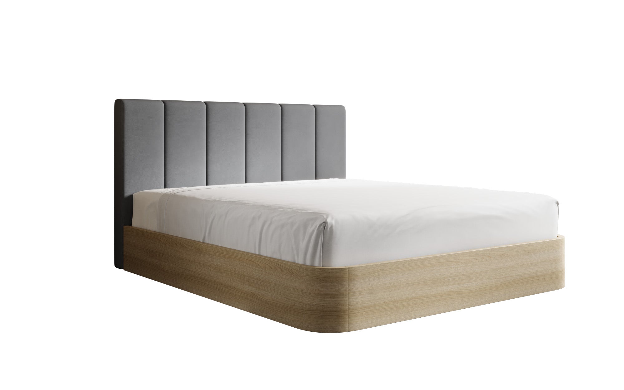 Designer gestoffeerd bed Fiore Piano in Stof met opbergruimte