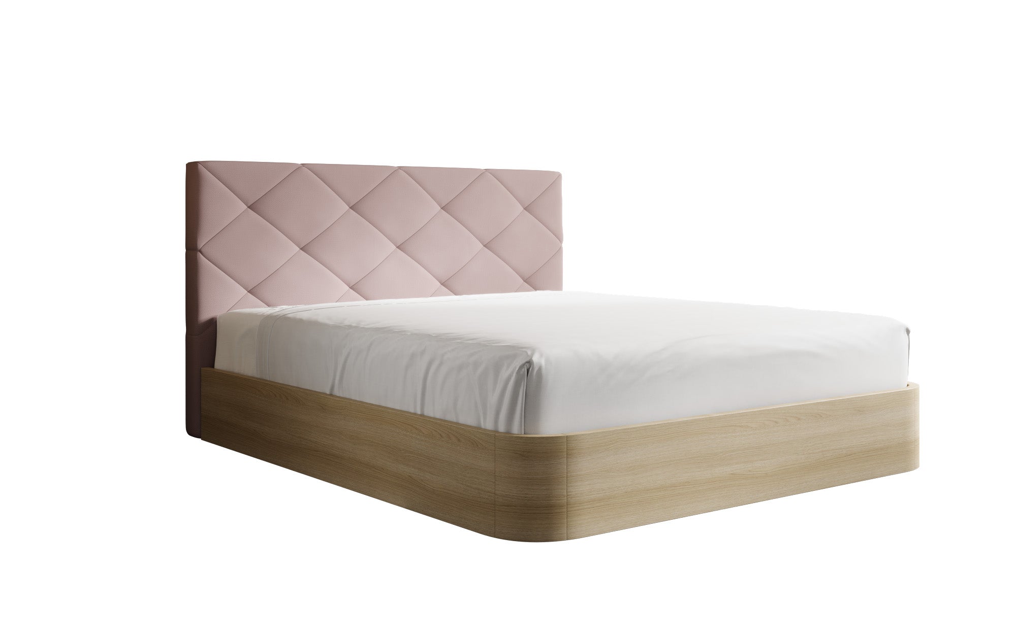 Designer gestoffeerd bed Fiore Caro in Stof met opbergruimte