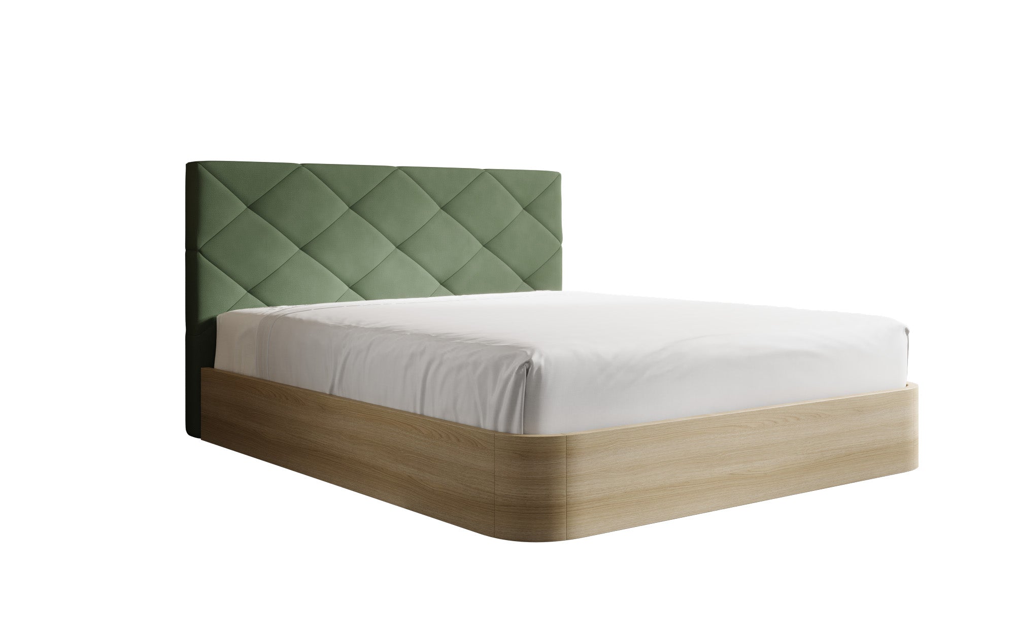 Designer gestoffeerd bed Fiore Caro in Stof met opbergruimte