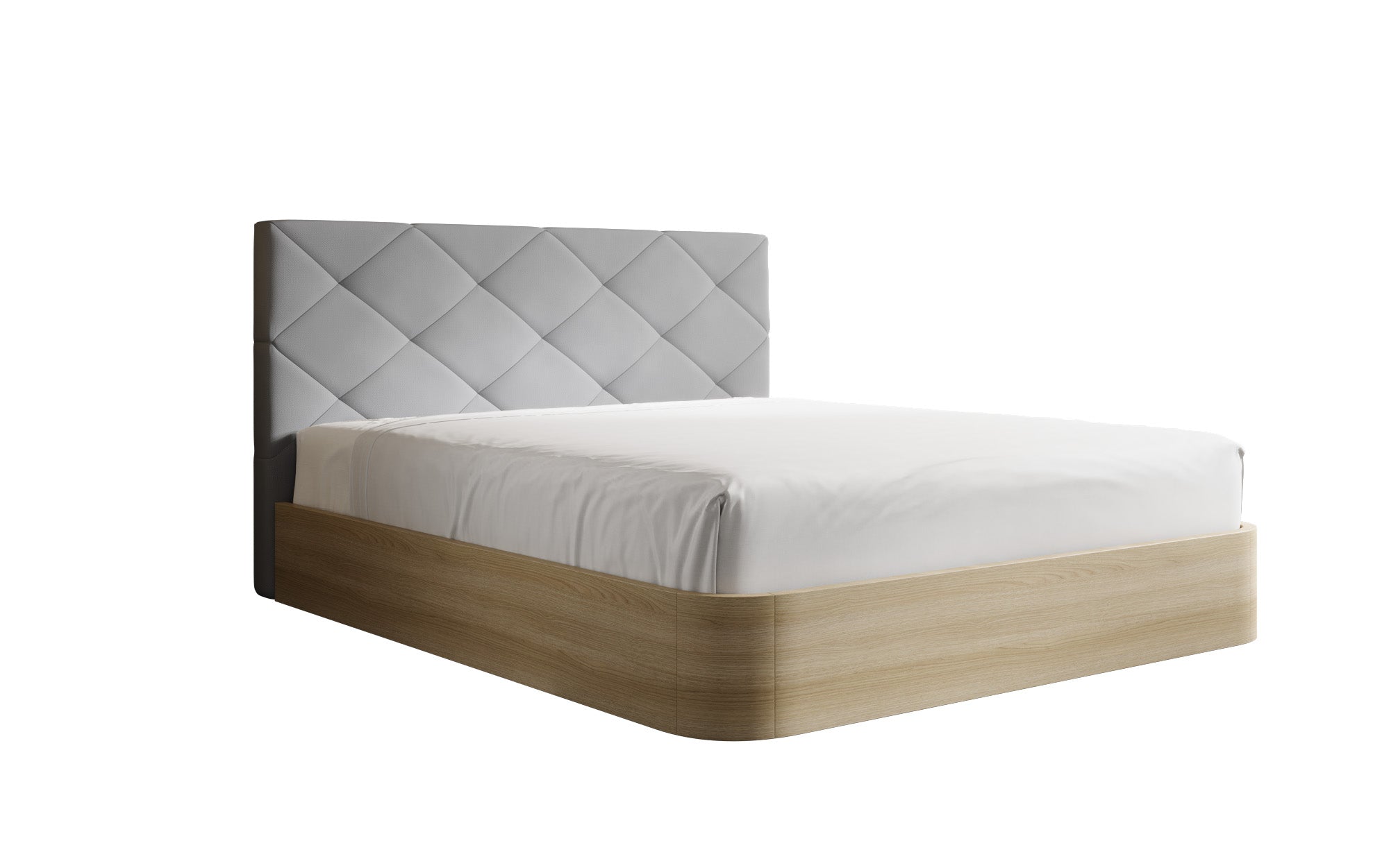 Designer gestoffeerd bed Fiore Caro in Stof met opbergruimte